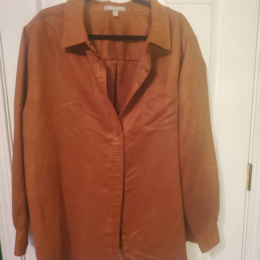 Rust Orange Button-Up Shirt / Shacket